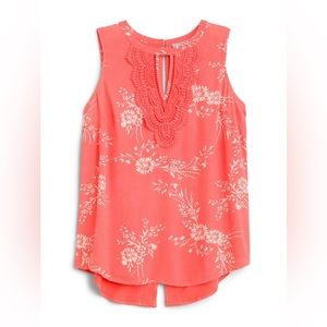 DANIEL RAINN Quin Sleeveless Keyhole Crochet Blouse S